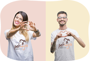 Woman smiling with her pet